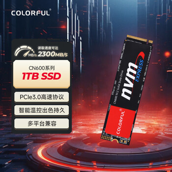 七彩虹（Colorful）1TB SSD固态硬盘 M.2接口(NVMe协议) CN600系列 PCIe 3.0 x4 openclaw兼容