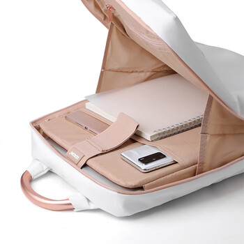 乐上（LEXON）双肩包女14英寸商务笔记本电脑包时尚休闲书包通勤旅行背包白色