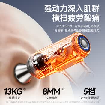 飞利浦小钢炮3205G升级钛合金头运动筋膜枪按摩器肩颈腰背多功能放松肌肉按摩枪送男女友节日生日礼物