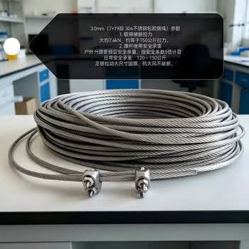音米yinmi 国旗绳子 旗杆升旗配件 304不锈钢升旗绳 7*19股直径2.0mm 30米