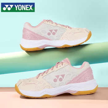 YONEX尤尼克斯羽毛球鞋yy入门级训练减震动力垫女SHB101CR米粉38