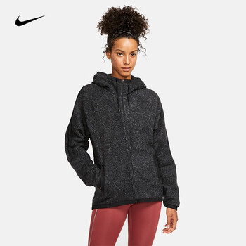 耐克 女子全长拉链开襟训练连帽衫 nike therma  bv5267 bv5267-010 m