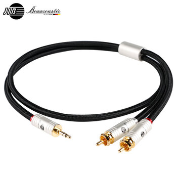 JIB 发烧级 3.5mm转双莲花音频线一分二 RCA转接线 手机电脑播放器唱机功放音响连接线BB-103-1米