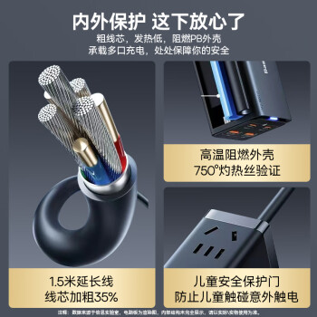 倍思 100W氮化镓立式插排插座/桌面智能充电站/多功能充电器/拖线板/魔方轨道插线板