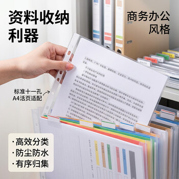 天章 （TANGO）11孔资料册文件袋A4替芯袋 100只 快递袋票据档案收纳活页孔夹快劳夹透明办公用品 3c标准款厚度