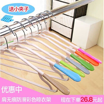 
                                                            胜诺 衣架子厚肩防滑无痕糖果色衣撑 酒店服装店干湿两用新式彩色晾衣服架 多彩时尚防滑衣架20个装                