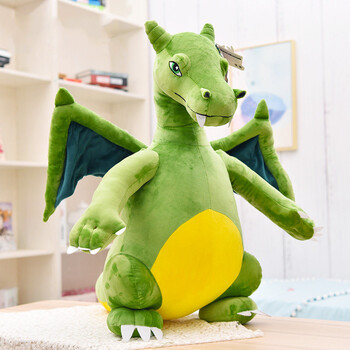 喷火龙飞龙霸王龙公仔仿真恐龙毛绒玩具娃娃男孩儿童节礼物绿色22厘米