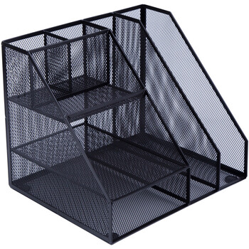 广博(GuangBo)金属网状多功能文件框/文件筐/带笔筒收纳架办公用品 黑 WZ9316 广博(GuangBo)金属网状多功能文件框/文件筐/带笔筒收纳架办公用品 黑 WZ9316