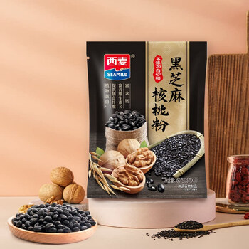西麦黑芝麻核桃粉350g 燕麦片黑芝麻糊营养早餐