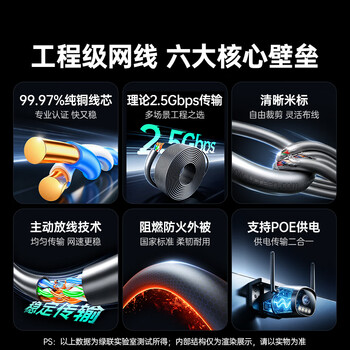 绿联超五类千兆网线【0.50±0.008mm纯铜芯】CAT5e千兆非屏蔽箱线 家装POE监控工程布线305米 60547 绿联超五类千兆网线【0.50±0.008mm纯铜芯】CAT5e千兆非屏蔽箱线 家装POE监控工程布线305米 60547