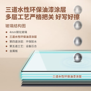 乐图(LOTOO)120*180cm磁性钢化玻璃白板写字板悬挂式办公家用教学培训会议黑板