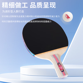 DHS红双喜三星乒乓球拍 直拍F3006单拍附拍套乒乓球