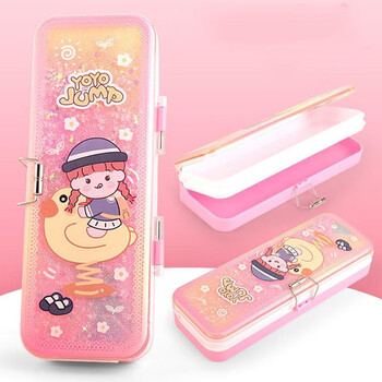 迅宸逸 文具盒女韩版可爱铅笔盒小学生ins高颜值女生网红流沙笔盒女