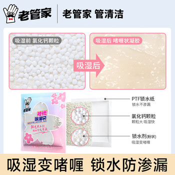 老管家收纳专用除湿宝12袋（2袋/包*6）除湿袋干燥剂室内衣柜汽车吸湿