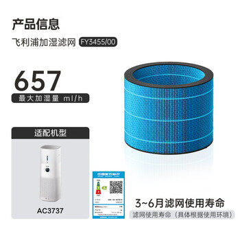 飞利浦（PHILIPS）空气净化器加湿滤网滤芯官方正品FY3455/00适用于飞利浦加湿净化一体机AC3737/00/KJ450F-C37配件