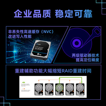 西部数据(WD)8TB 企业级机械硬盘DC HC320 SATA 7200转256MB CMR垂直 服务器硬盘 3.5英寸HUS728T8TALE6L4 西部数据(WD)8TB 企业级机械硬盘DC HC320 SATA 7200转256MB CMR垂直 服务器硬盘 3.5英寸HUS728T8TALE6L4
