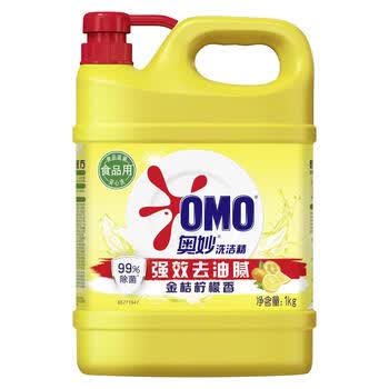 奥妙（OMO）洗洁精【超值组合】餐具去油除菌洗涤剂1KG*2桶（茶香+柠檬香）