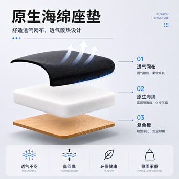伯力斯 电脑椅家用可躺办公椅子会议椅学习椅久坐舒适人体工学座椅0895B
