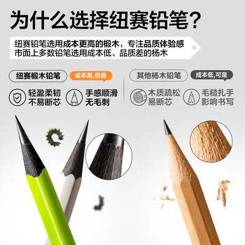 纽赛(NUSIGN)抽条书写铅笔高级美术绘图铅笔学生素描 10支NS725-HB【热门商品】得力旗下高端品牌 纽赛(NUSIGN)抽条书写铅笔高级美术绘图铅笔学生素描 10支NS725-HB【热门商品】得力旗下高端品牌