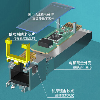 中科光电万兆电口模块 光转电口模块 光电转换模块 10G光电模块 30米 SFP+光转网口适用国产品牌ZK-10G-TX