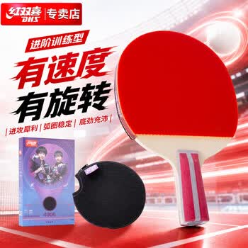 红双喜DHS狂飚四星直拍双面反胶乒乓球拍单拍成品拍F4006