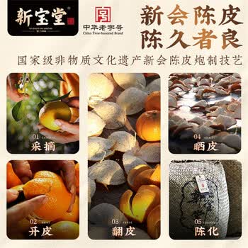 岭南新宝堂新会陈皮10年老陈皮养生茶115周年纪念版礼盒200克送礼