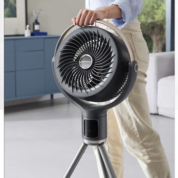 摩飞电器 负离子空气循环扇 直流变频遥控电风扇家用摇头电扇 3D送风轻柔音节能立式落地扇 MR3801灰