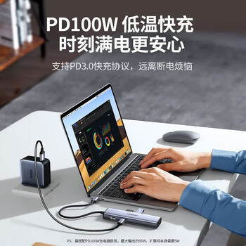 绿联七合一Type-C扩展坞HDMI拓展坞投屏转换网口【USB3.0+HDMI+SD/TF+PD】适用笔记本电脑平板 CM512