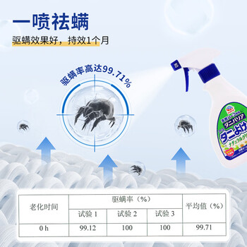 安速除螨喷雾350ml植物成分床上宿舍祛螨虫免洗免晒除螨杀菌婴宠适用