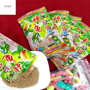 小时候食神龟酸梅粉儿时童年回忆小吃80后怀旧食酸梅茶 5袋 勺子