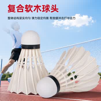 启傲(QIAO)鹅毛羽毛球训练级耐打鹅毛羽球AS03max 12只装/筒