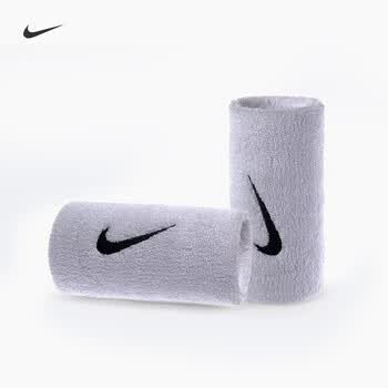 耐克（NIKE）专业网球运动长护腕吸汗手腕套擦汗护具白色