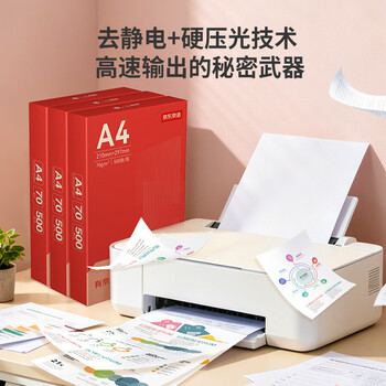京东京造A4打印纸 70g复印纸 釉彩甄享系列 中高档 双面草稿纸 500张/包 5包/箱(2500张) 京东京造A4打印纸 70g复印纸 釉彩甄享系列 中高档 双面草稿纸 500张/包 5包/箱(2500张)
