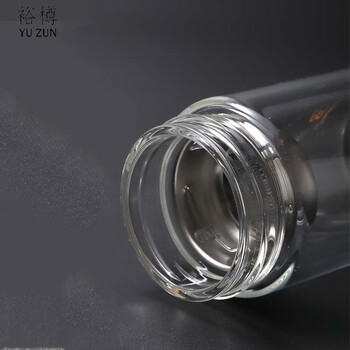 裕樽（YUZUN）.玻璃杯 办公车载商务泡茶杯玻璃茶杯带过滤网 180ML双层高硼硅材质小巧精致贵族品质杯 礼盒装