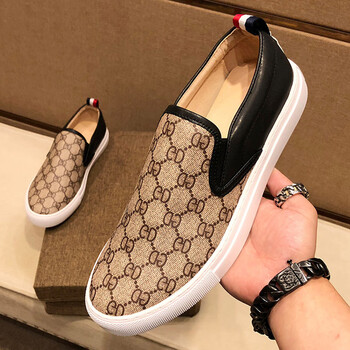 古驰(gucci)2022秋冬新款小蜜蜂印花乐福鞋男一脚蹬男士百搭休闲懒人