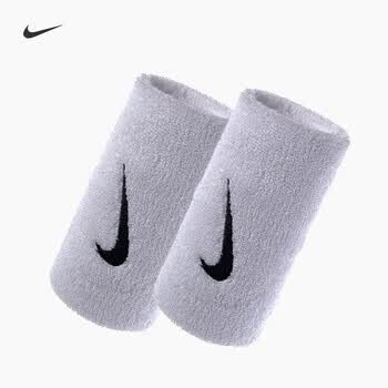 耐克（NIKE）专业网球运动长护腕吸汗手腕套擦汗护具白色
