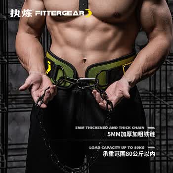 FITTERGEAR执炼引体向上深蹲负重腰带腰部训练铁链健身房杠铃片加重 黑色