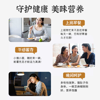 胖村农黑芝麻核桃桑葚粉400克 0蔗糖添加黑芝麻糊杂粮早餐代餐