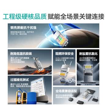 山泽 超六类网线水晶头 超6类万兆网络连接头 两件式50U镀金CAT6A工程级RJ45屏蔽接头100个 WJ6A100U