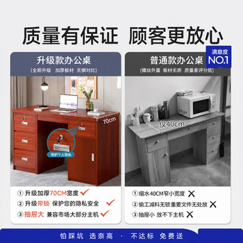 奈高（NAIGAO）办公桌电脑桌简约现代职员老板桌单人办公位写字台1.4米