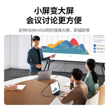 绿联六合一 Type-C扩展坞USB-C拓展坞VGA转换器 适用笔记本电脑平板【HDMI+VGA+USB3.0+PD】CM498 绿联六合一 Type-C扩展坞USB-C拓展坞VGA转换器 适用笔记本电脑平板【HDMI+VGA+USB3.0+PD】CM498