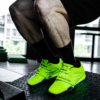 劳拉之星能量二代深蹲鞋硬拉抓挺举室内力量综合训练健身鞋 荧光绿42码