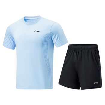 李宁（LI-NING）乒乓球服短袖羽毛球服国家队比赛运动服速干套装男女两件装 L 
