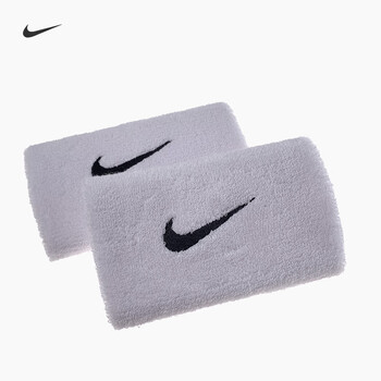 耐克（NIKE）专业网球运动长护腕吸汗手腕套擦汗护具白色