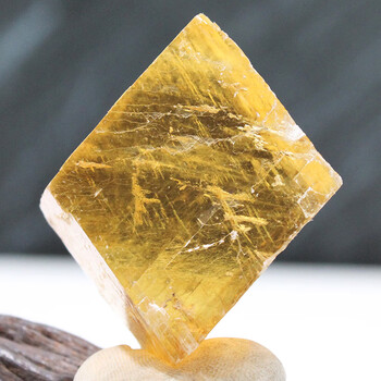 adrius 天然水晶矿物石头摆件 黄色方解石四方块原石碎料矿石标本大