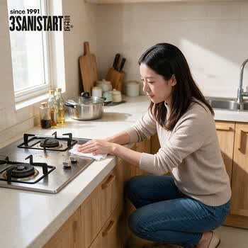 三仕达厨房湿巾60片*3包去油去污湿纸巾厨具灶具烟机家用卫生清洁翻盖装