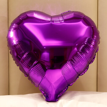 婚房装饰布置生日婚礼铝膜铝箔五角星心形字母气球批发 18寸紫色爱心