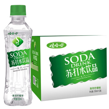 娃哈哈薄荷柠檬味无汽苏打水饮料350ml12瓶整箱装弱碱性新老包装随机