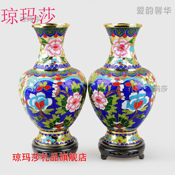 景泰藍 銅胎掐絲琺瑯彩牡丹紋香爐 香道具 骨董品