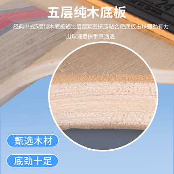 DHS红双喜三星乒乓球拍 直拍F3006单拍附拍套乒乓球